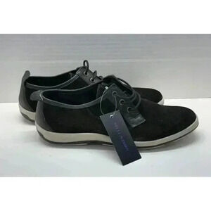 Andrew Fezza Men's Sz 8.5 Zac Oxford Suede Shoes with Leather Trim Black Display